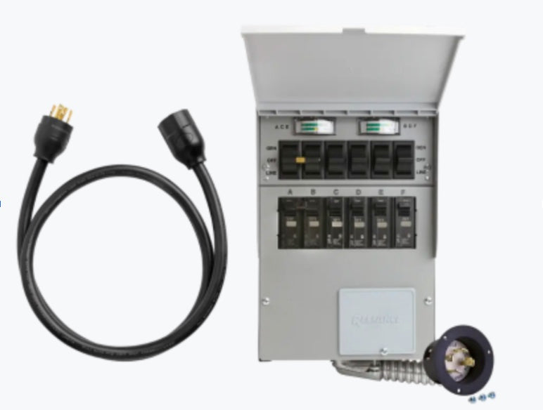 Starter Home Backup Kit (120V/240V, 30 Amp, 6-Circuit Transfer Switch + Cable, For F3800)